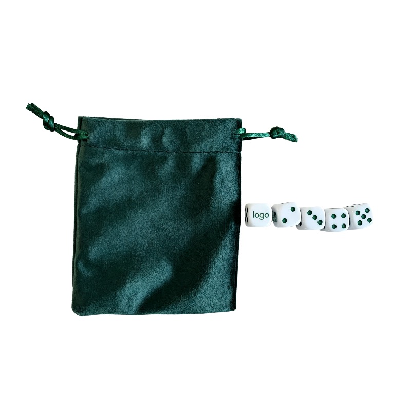 5pcs Game Cube Dices With Drawstring Pouch