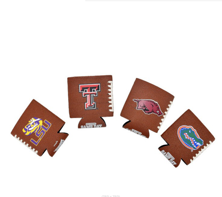 Faux Leather Football Can Cooler
