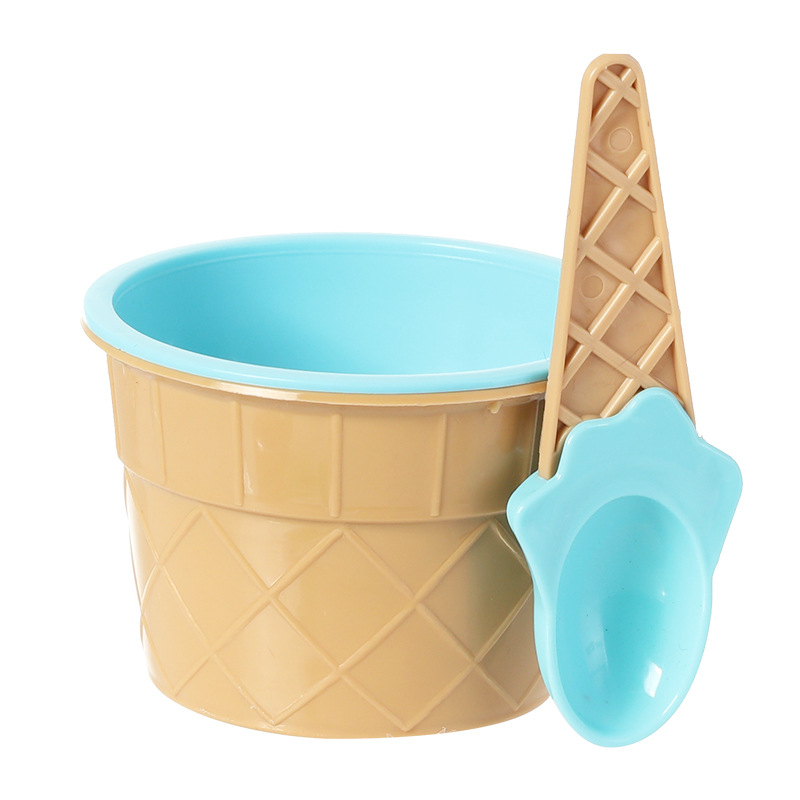 Candy Color Ice Cream Bowl With Spoon