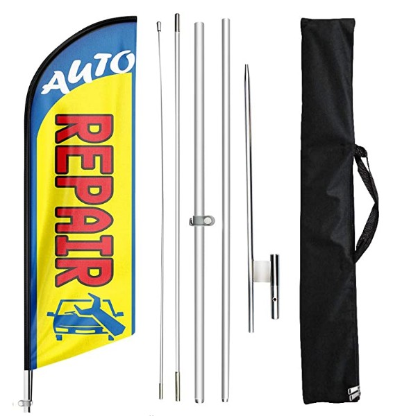 16'shark Fin Wind Flag Kit - Double Sided