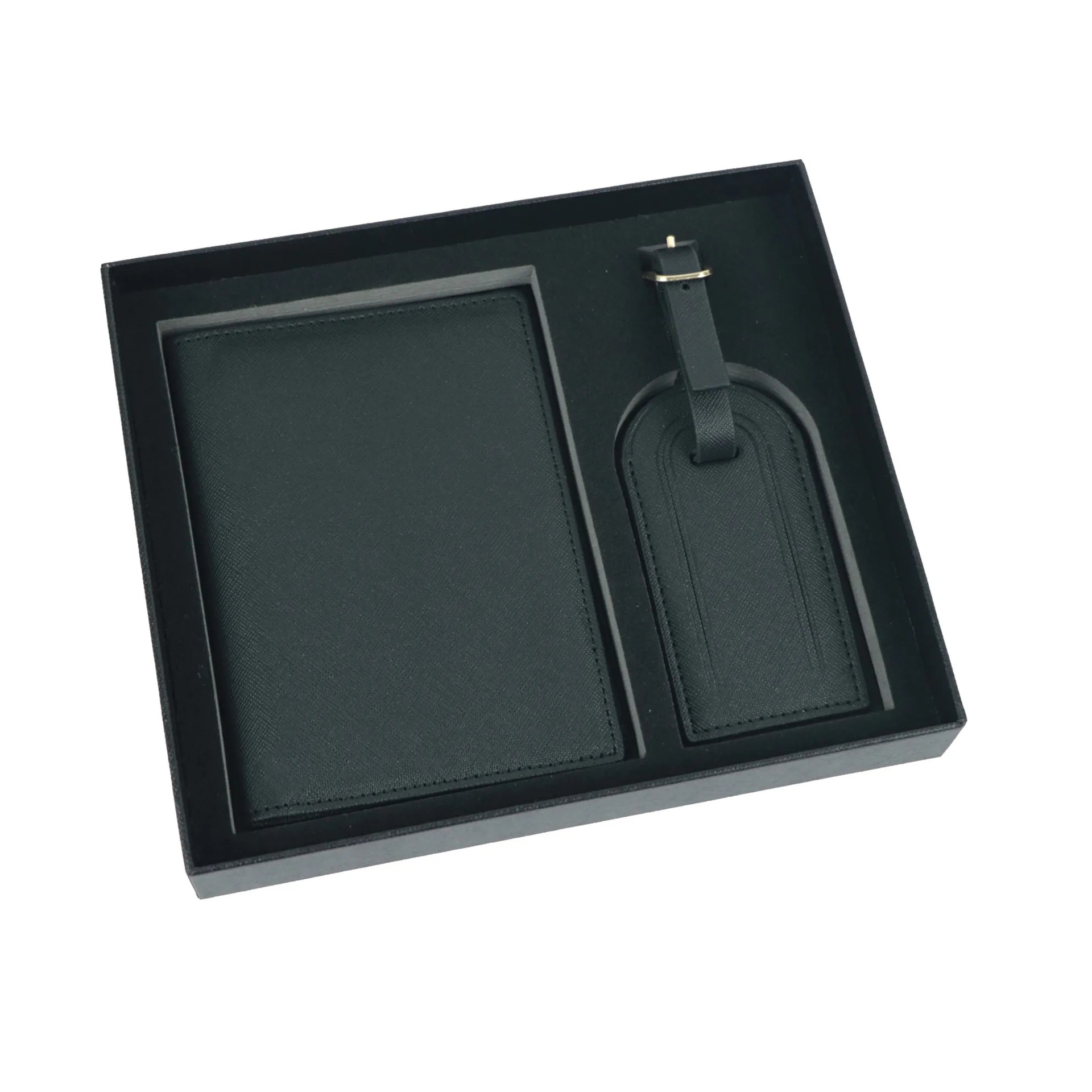 Leather Passport Clip Luggage Tag Set