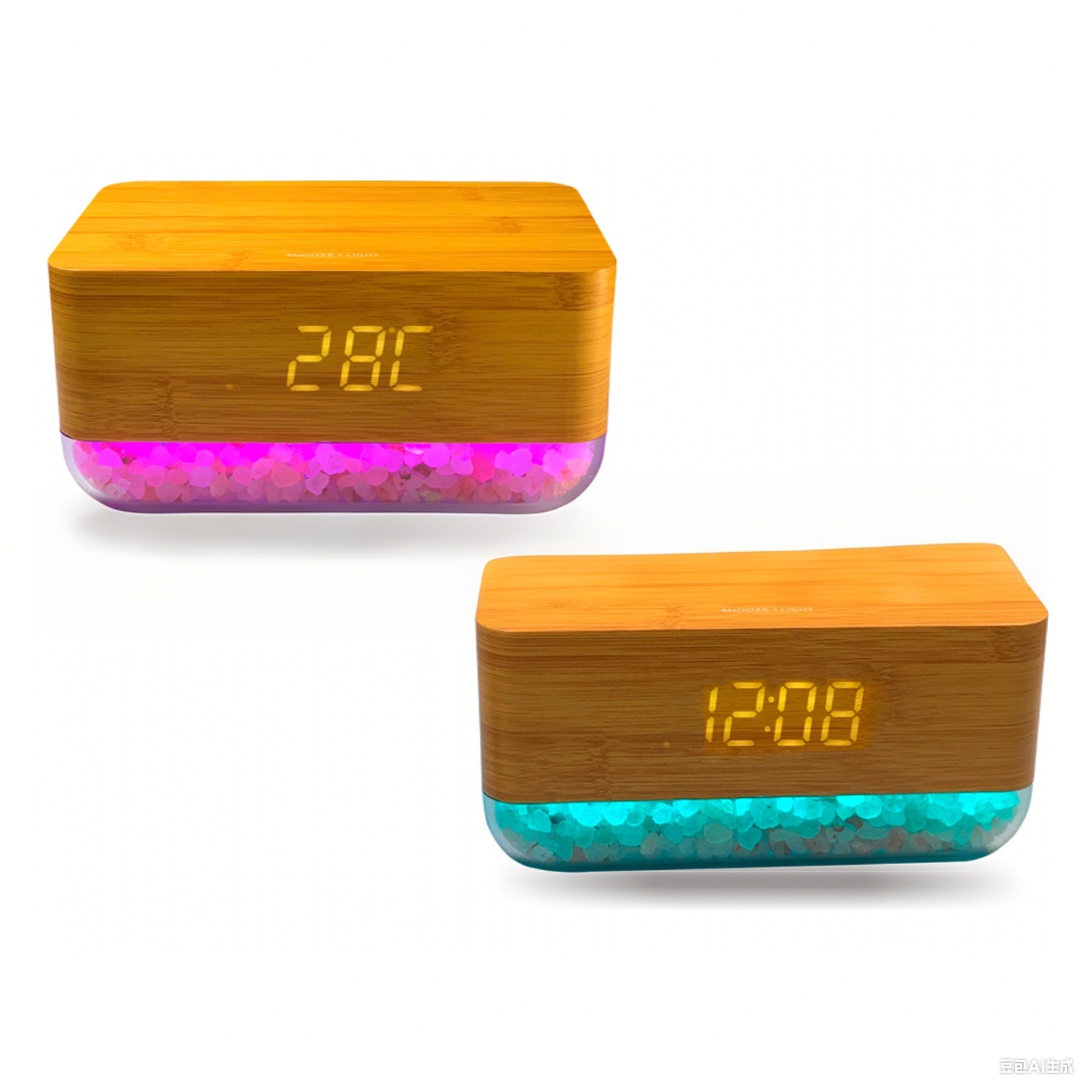 Himalaya Salt Desktop Wireless Charging Alarm Clock