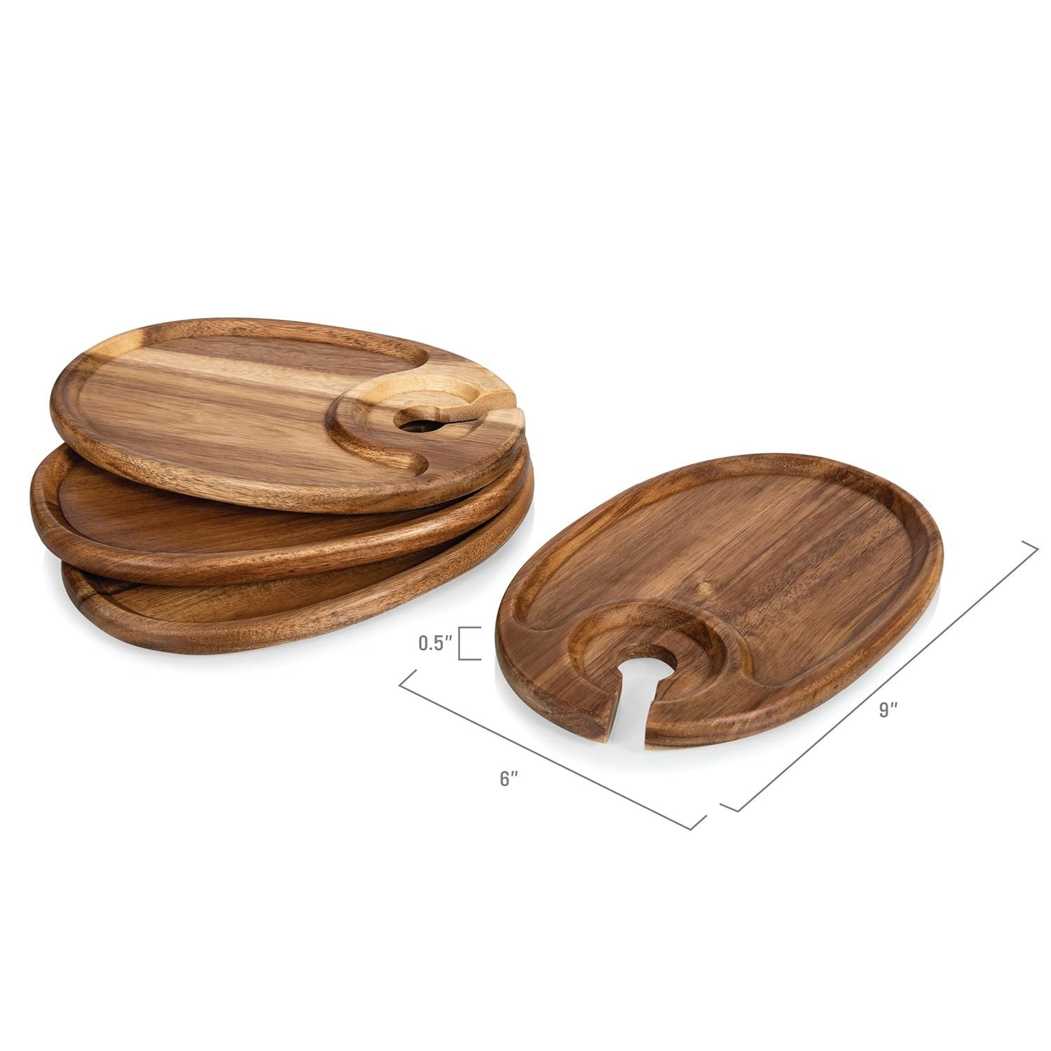 Wooden Wine Glass Plate