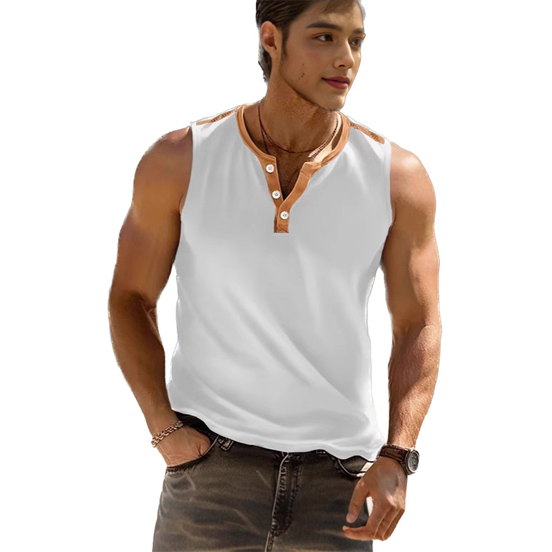 Henley Sleeveless Tank Top