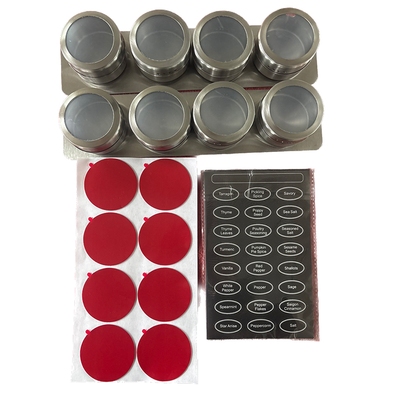 Magnetic Stainless Steel Spice Jars Set