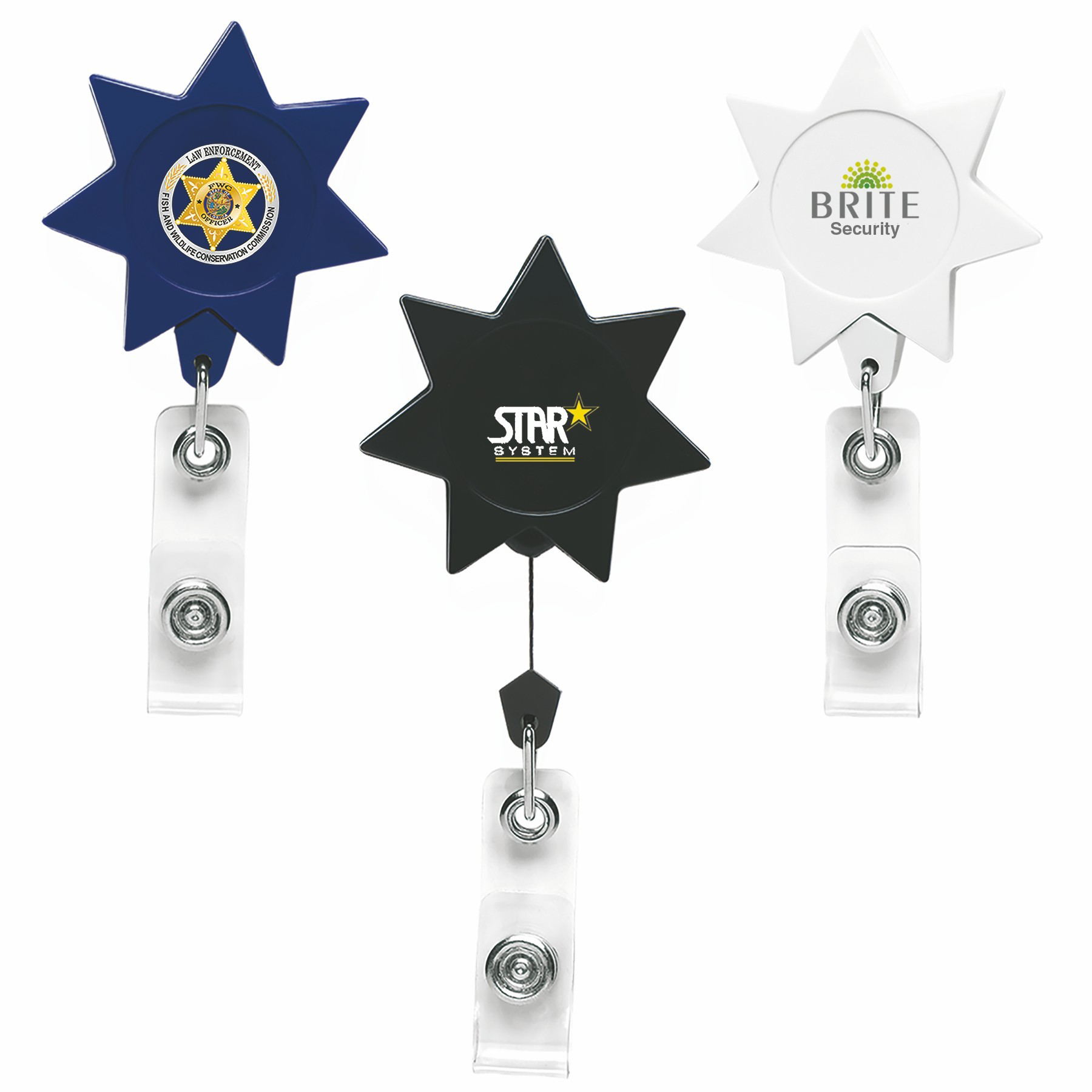 7 Point Star Retractable Badge Reel