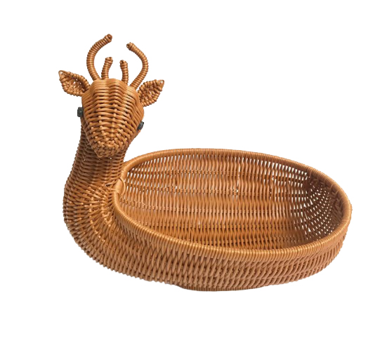 Animal-shaped Wicker Tray