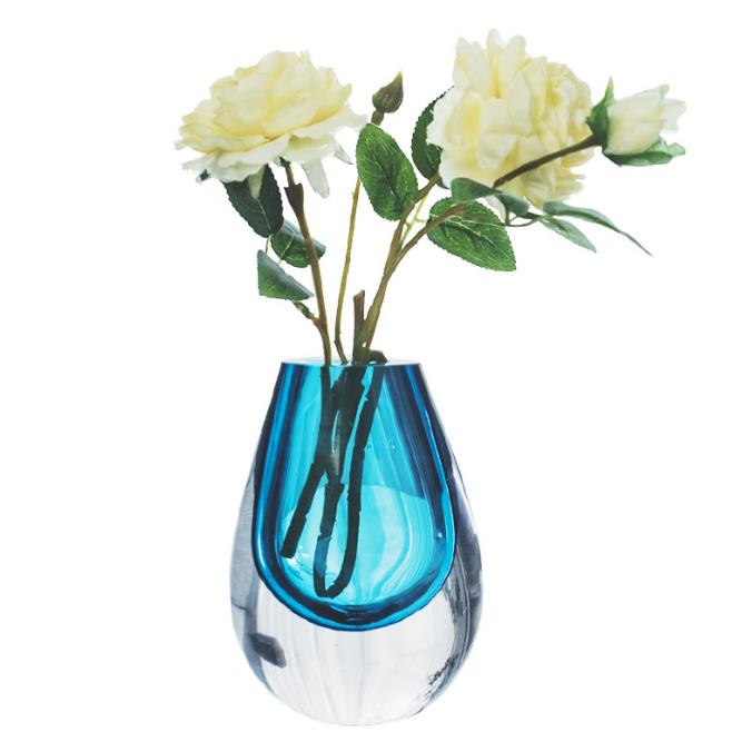 Art Glass Deep Blue Sea Bud Vase