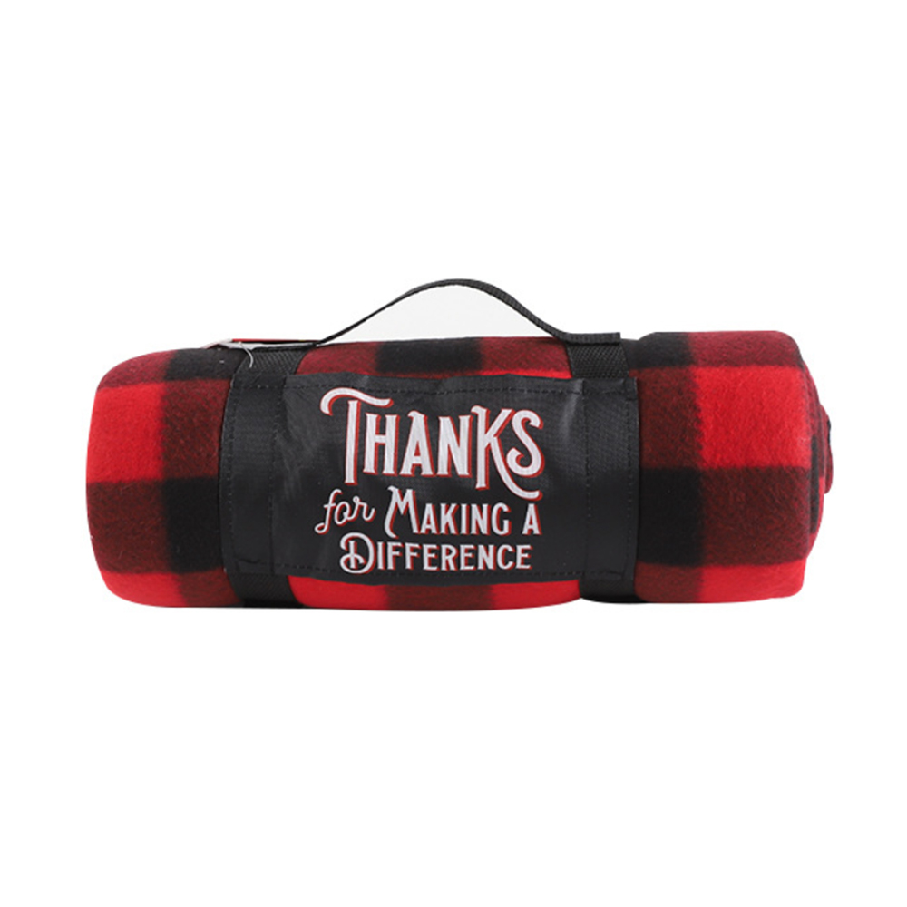 Red & Black Plaid Flannel Blanket