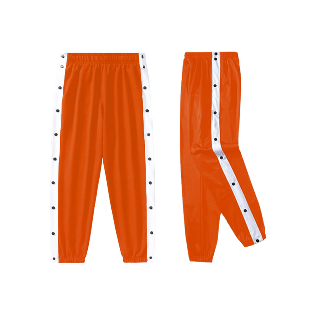 Snap-button Side-slit Casual Pants