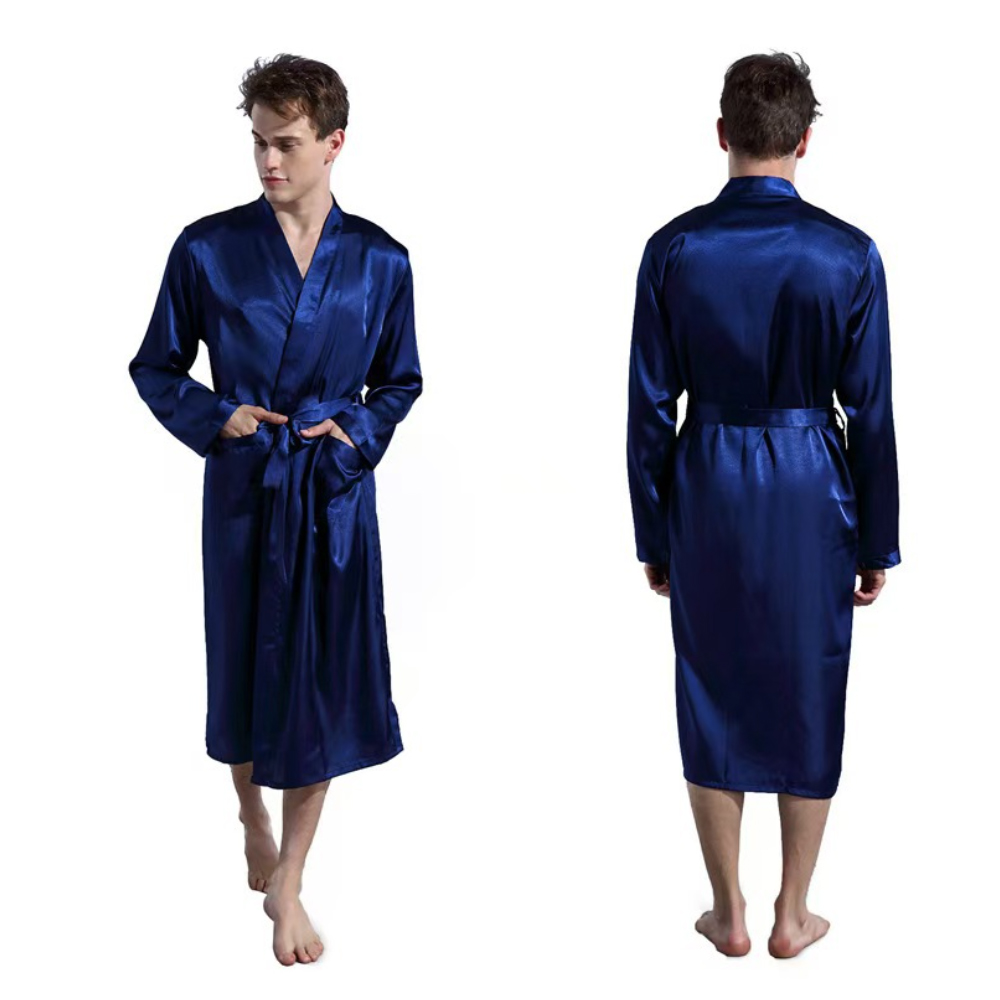 Satin Open Front Cardigan Bath Robe