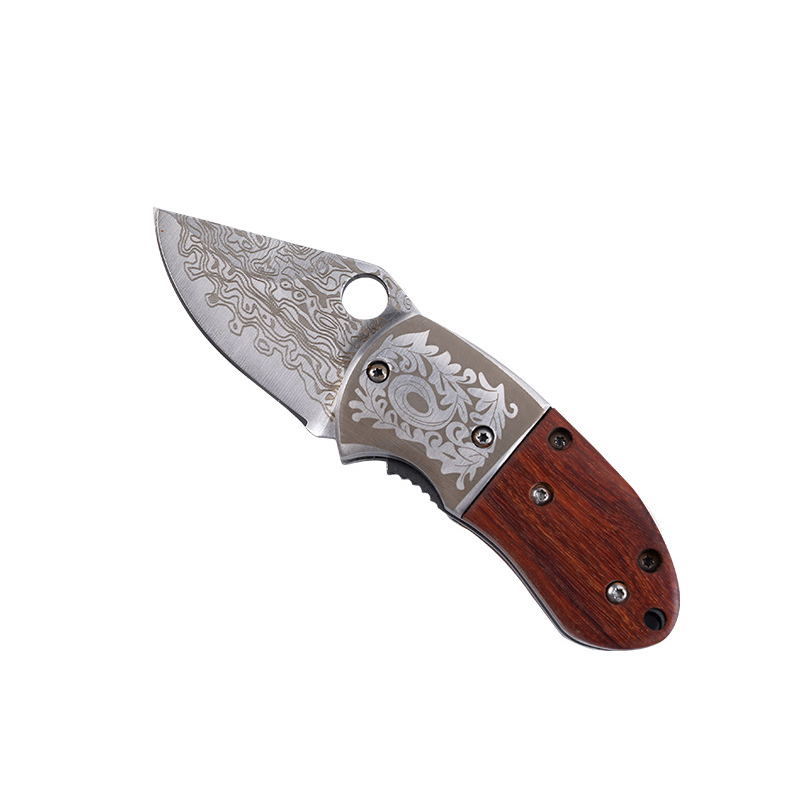 Pocket Folding Knife With Wooden Handle