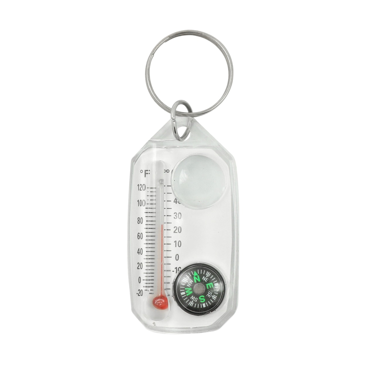 Keychain Compass/thermometer Magnifier