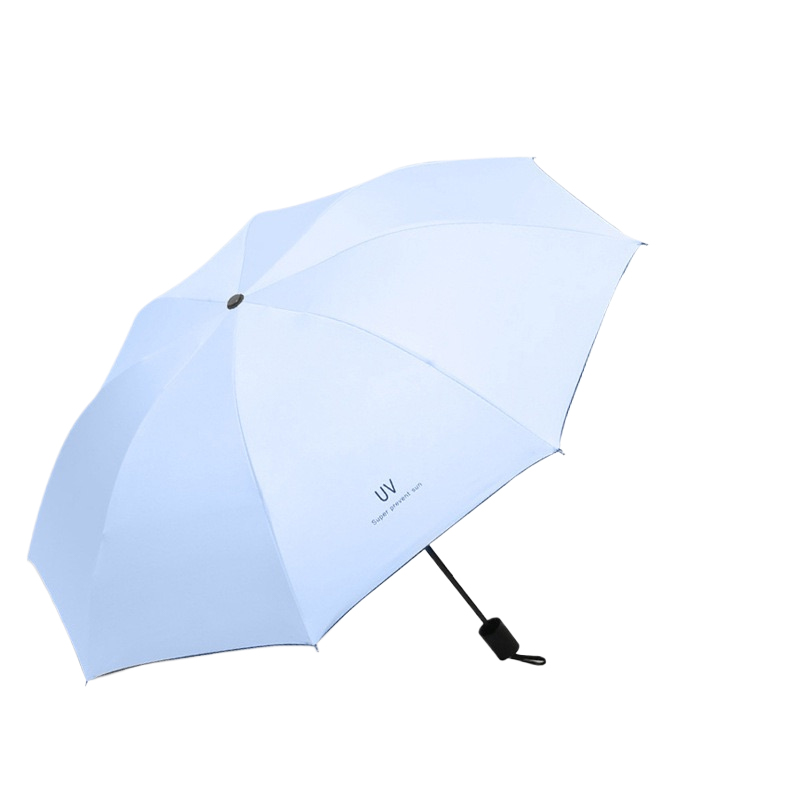 Manual Folding Uv Black-backed Sun & Rain Umbrella