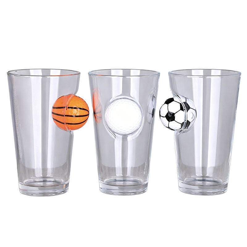 Sports Ball Embedded Beer Glass