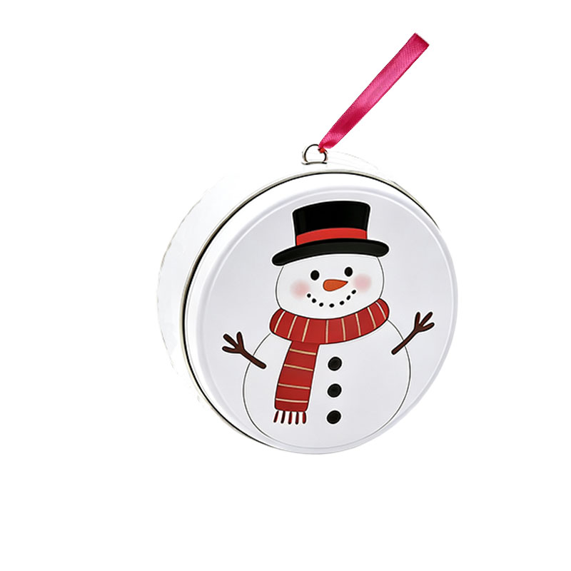 Christmas Hanging Round Tin Box