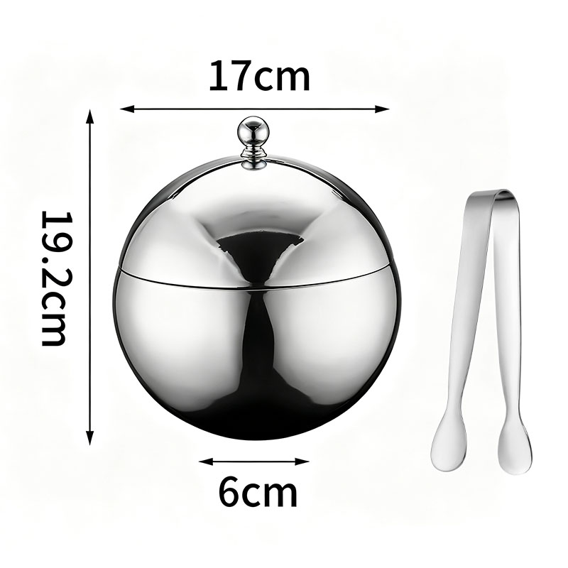 Spherical Stainless Steel Ice Bucket