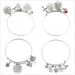 Camera Airplane Heart Shape Pendant Metal Bracelet view 1