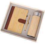 Bamboo Notebook Pen Vacuum Flask Set view 1