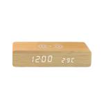 10w Wireless Charging Wooden Clock view 1