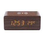 Led Wood Wireless Charging Clock view 4