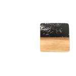 1pc Marble Splicing Acacia Wood Coaster view 2
