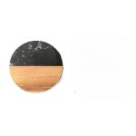 Round Marble Splicing Acacia Wood Coaster view 2