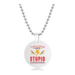 Stainless Steel Round Brand Necklace view 2