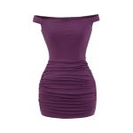 Off Shoulder Ruched Bodycon Mini Dress view 4