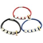 Braided Leather Beaded Charm Bracelet view 1