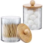 Qtip Holder Dispenser With Bamboo Lid view 2