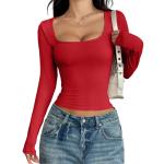 Square Neck Long Sleeve T-shirt For Women view 7