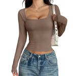 Square Neck Long Sleeve T-shirt For Women view 4