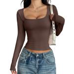 Square Neck Long Sleeve T-shirt For Women view 2