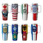 World Cup 40oz Stainless Steel Insulated Car Tumbler view 2