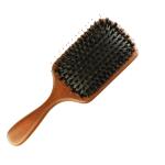 Cushion Hair Brush With Boar Bristles And Wooden Handle view 2