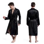 Satin Open Front Cardigan Bath Robe view 4