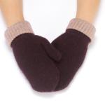 Bicolor Knitted Mitten view 1