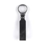 Titanium Alloy Ring Leather Keychain view 2