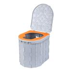 Portable Folding Toilet With Lid view 1