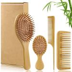 Bamboo Hairbrush And Comb Set view 2