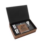 Stainless Steel Leatherette Flask Gift view 1