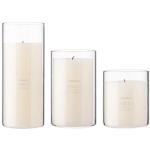European-style Cylindrical Pure White Smokeless Candle In Glass Cup view 1