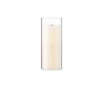 European-style Cylindrical Pure White Smokeless Candle In Glass Cup view 2