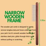 Wooden & Metal Pet Comb view 3
