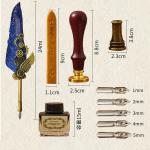 Classical Feather Pen Wax Seal Stamp And Ink Bottle Included Gift Box Packed Set view 5