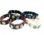 Wood Stretch Bracelet With Beads view 2