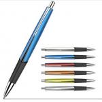 Lacquered Barrel Ballpoint Pen With Comfortable Rubber Grip And Metal Clip view 1