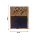 Acacia Wood Slate Rectangle Cheese Set view 2