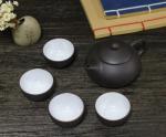 Purple Clay Teapot view 1